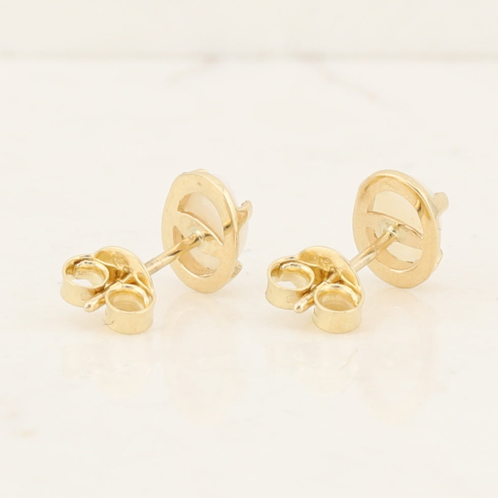 Yellow Gold Opal Earrings