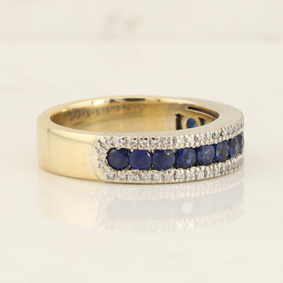Channel Set Sapphire & Diamond Ring
