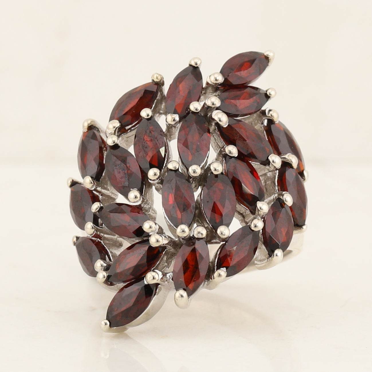 Silver Garnet Ring