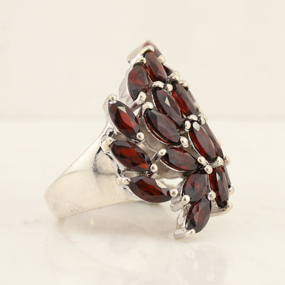 Silver Garnet Ring