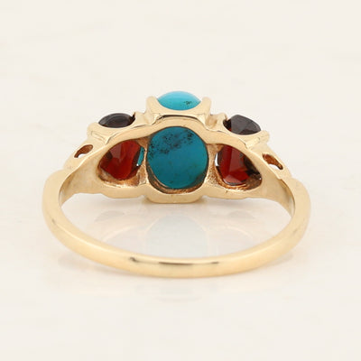 Turquoise & Garnet Ring