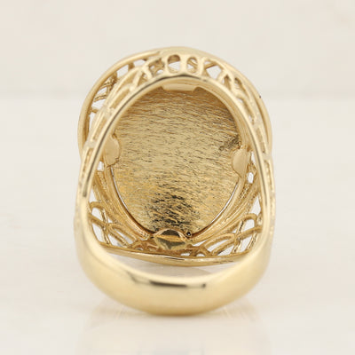 Enamel Floral Design Ring