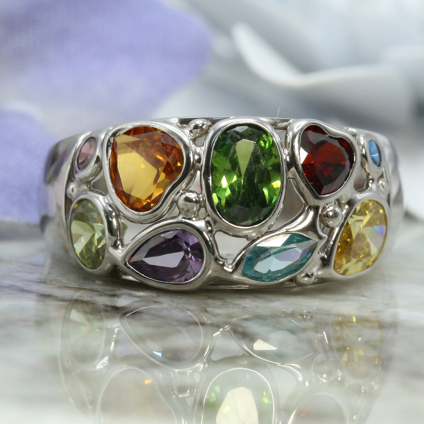 Multi Coloured Stone Ring