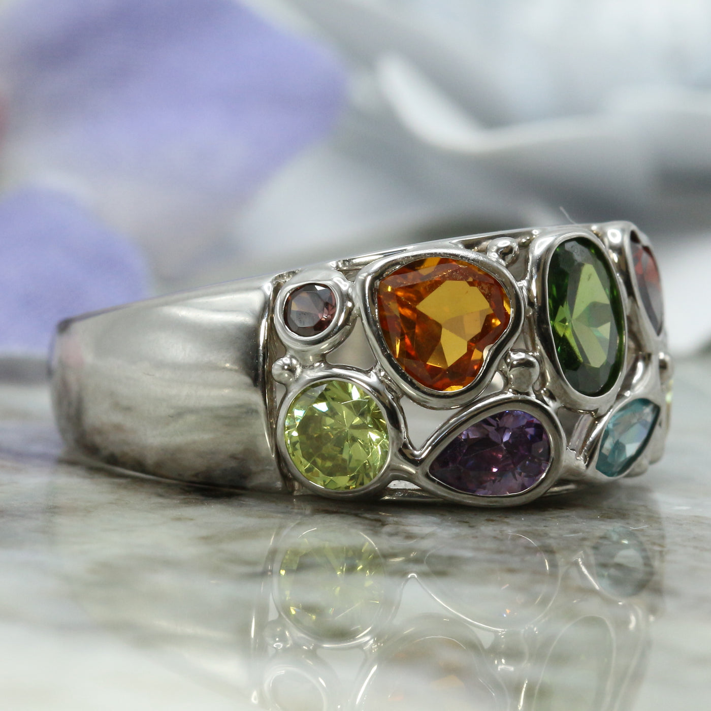 Multi Coloured Stone Ring