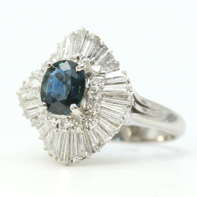 Sapphire & Diamond Ballerina Ring