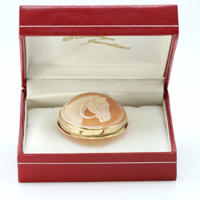 Cameo Horse Brooch