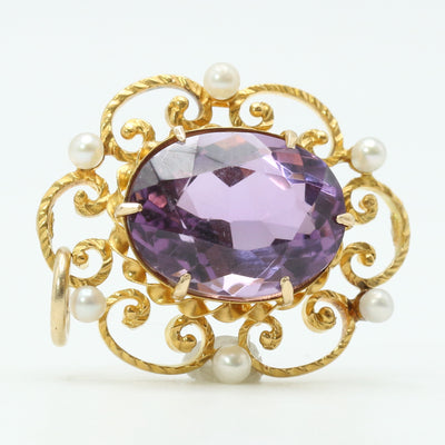 Amethyst and Seep Pearl Pendant