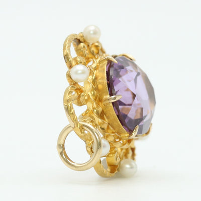 Amethyst and Seep Pearl Pendant