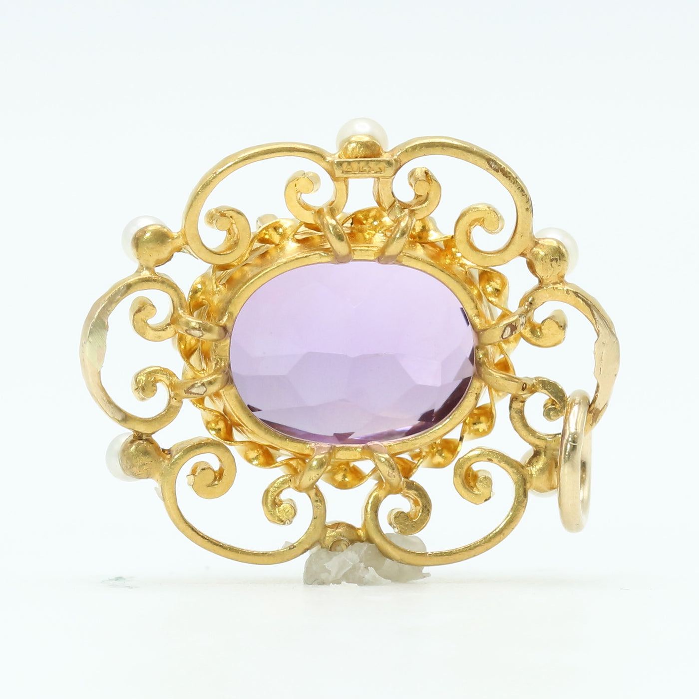 Amethyst and Seep Pearl Pendant