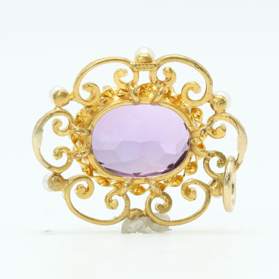 Amethyst and Seep Pearl Pendant