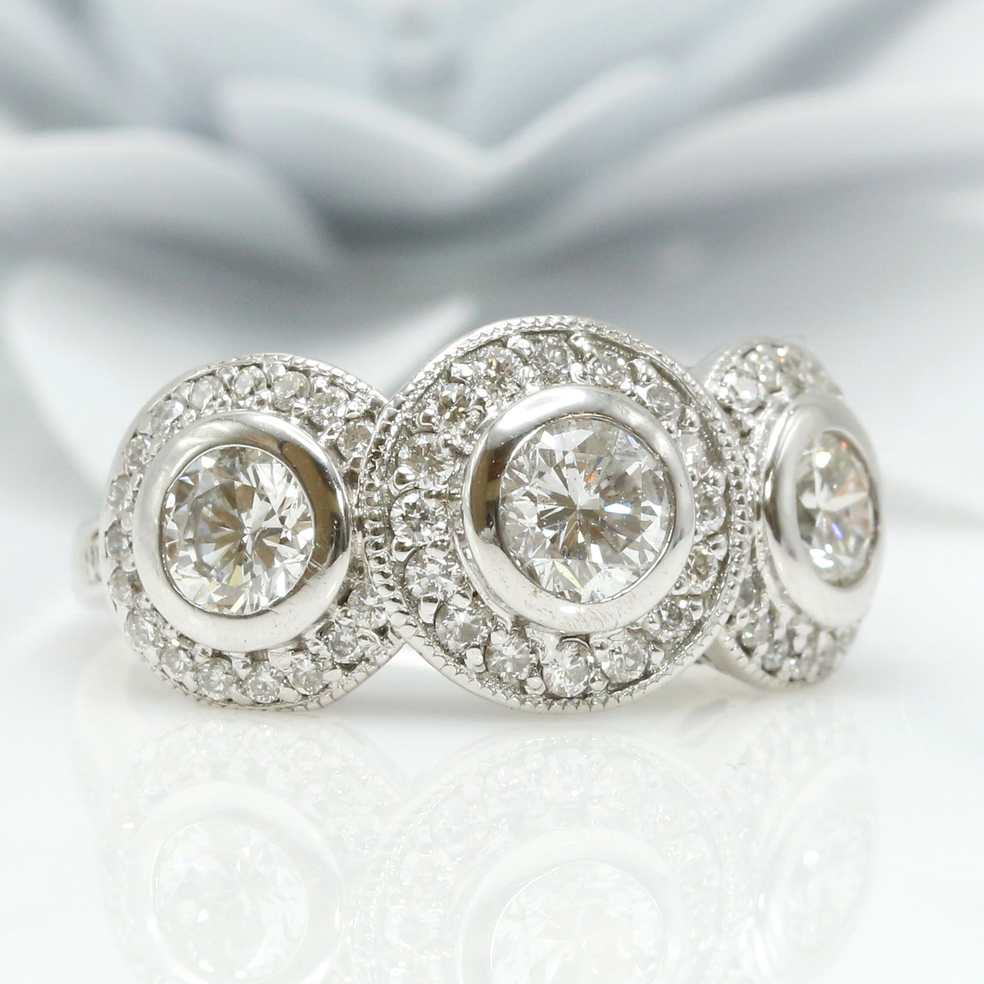 Triple Halo Ring