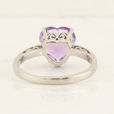 Amethyst Heart Ring