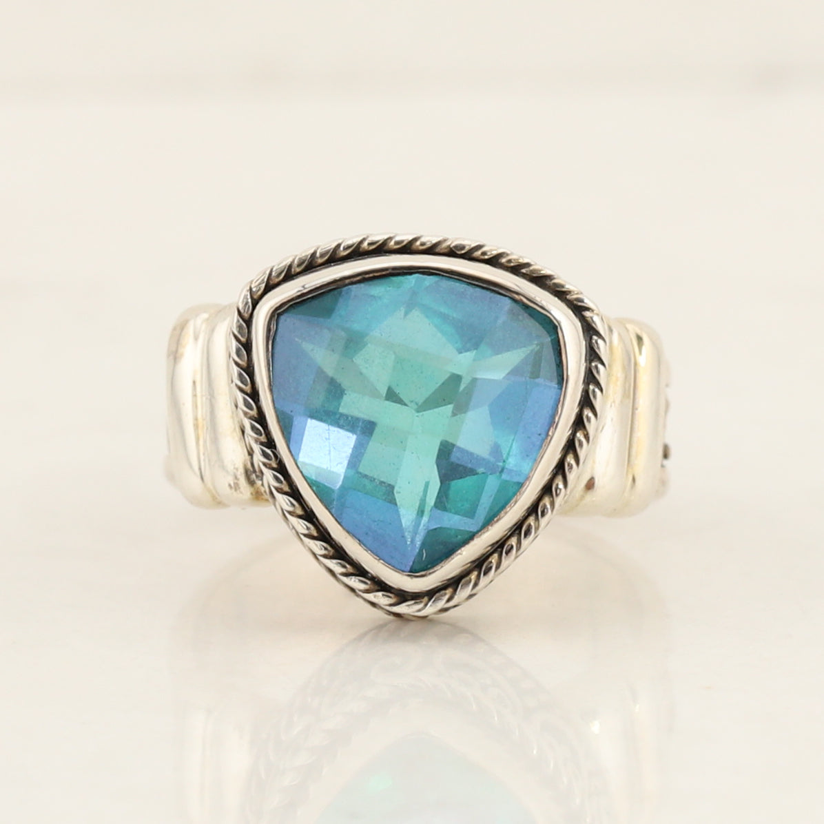 Mystic Blue Topaz Sterling Silver Ring