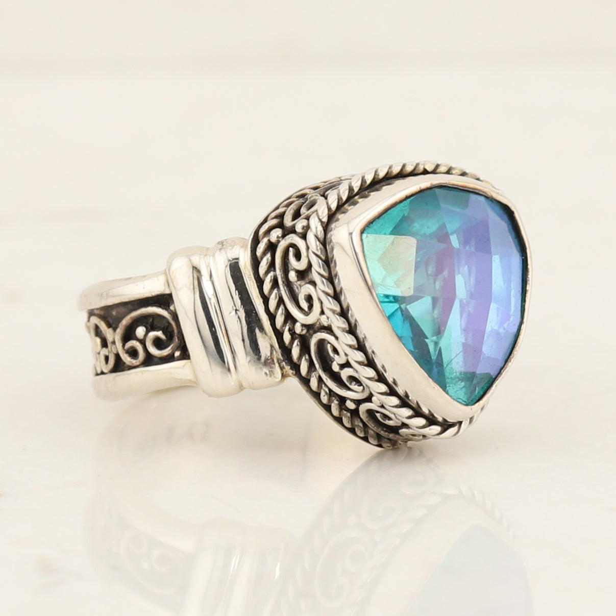 Mystic Blue Topaz Sterling Silver Ring