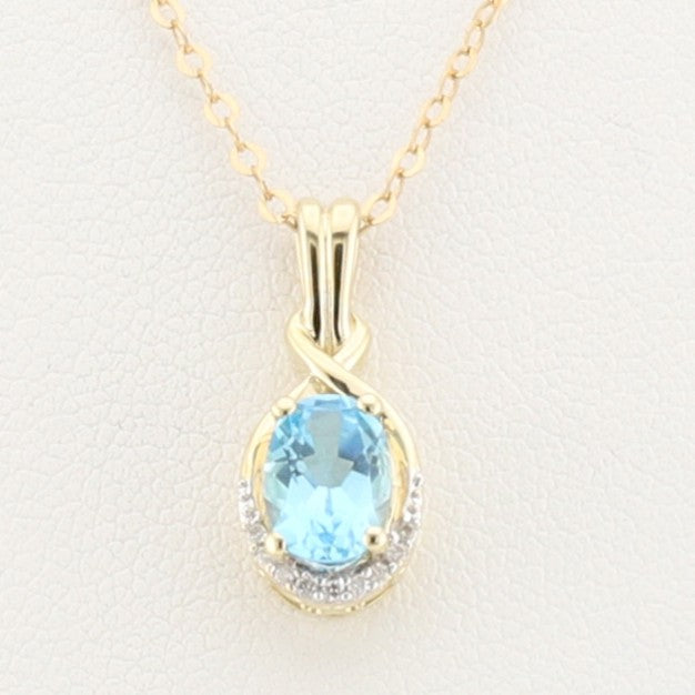Blue Topaz Pendant & Chain
