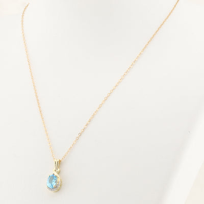 Blue Topaz Pendant & Chain