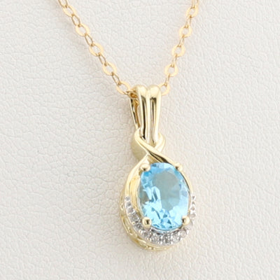 Blue Topaz Pendant & Chain