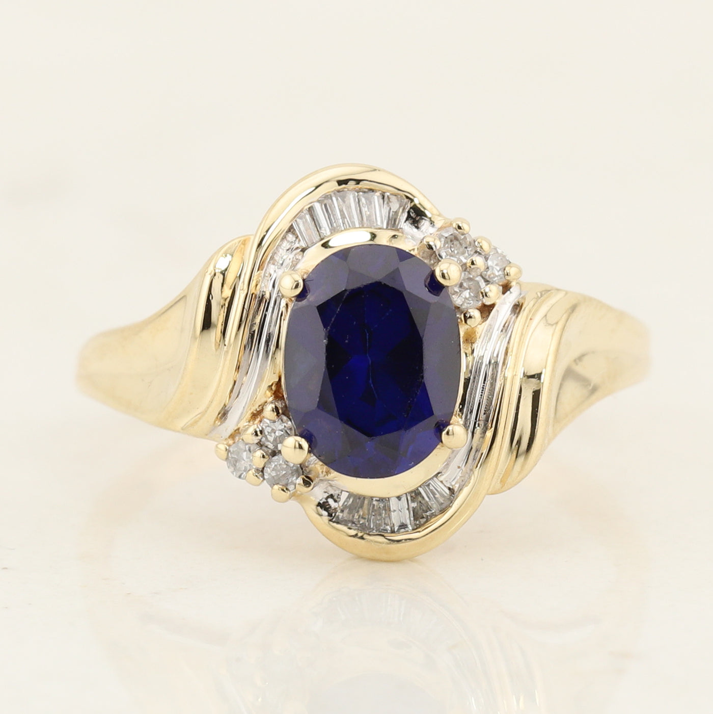 Synthetic Blue Sapphire Ring