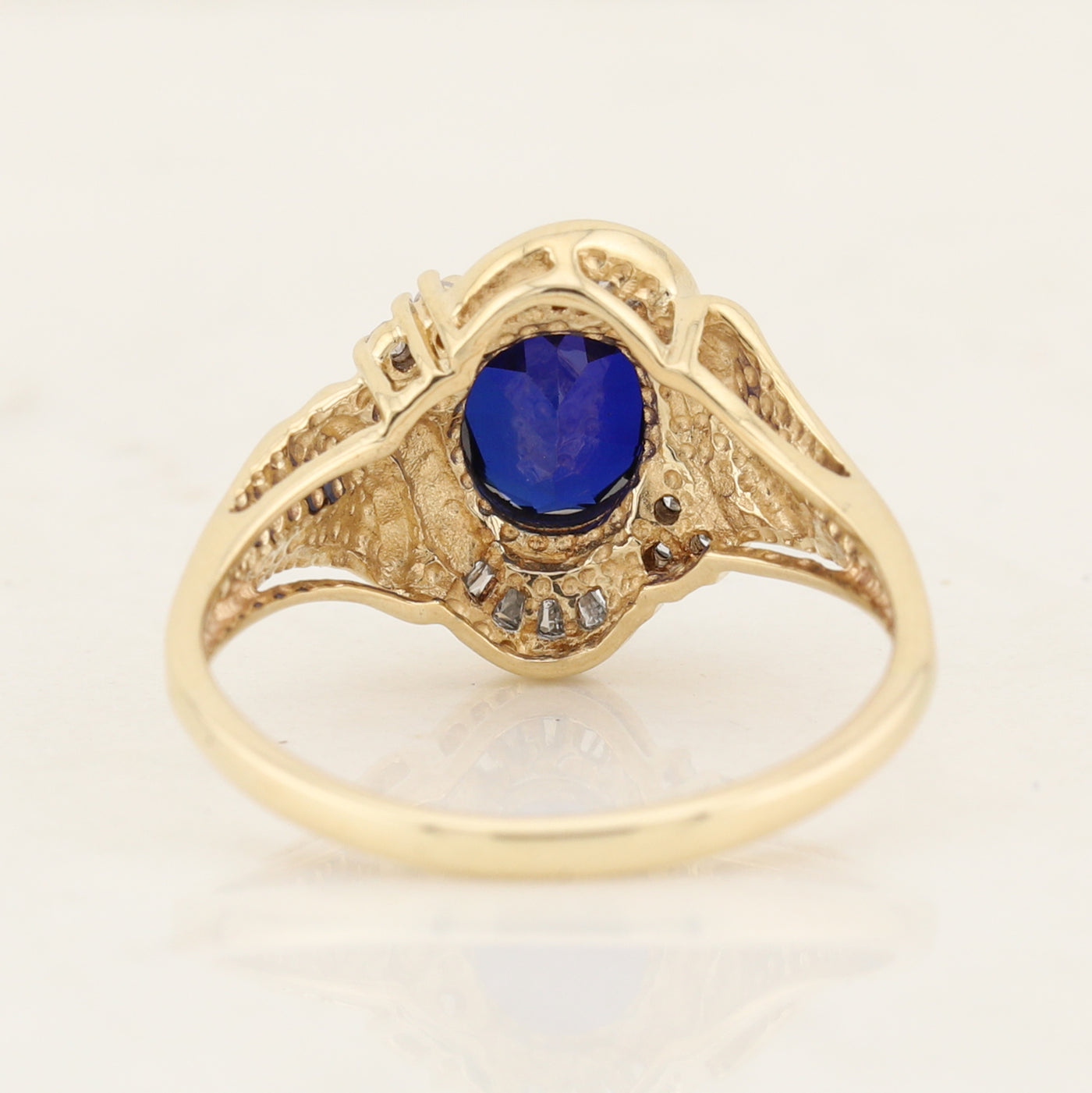 Synthetic Blue Sapphire Ring