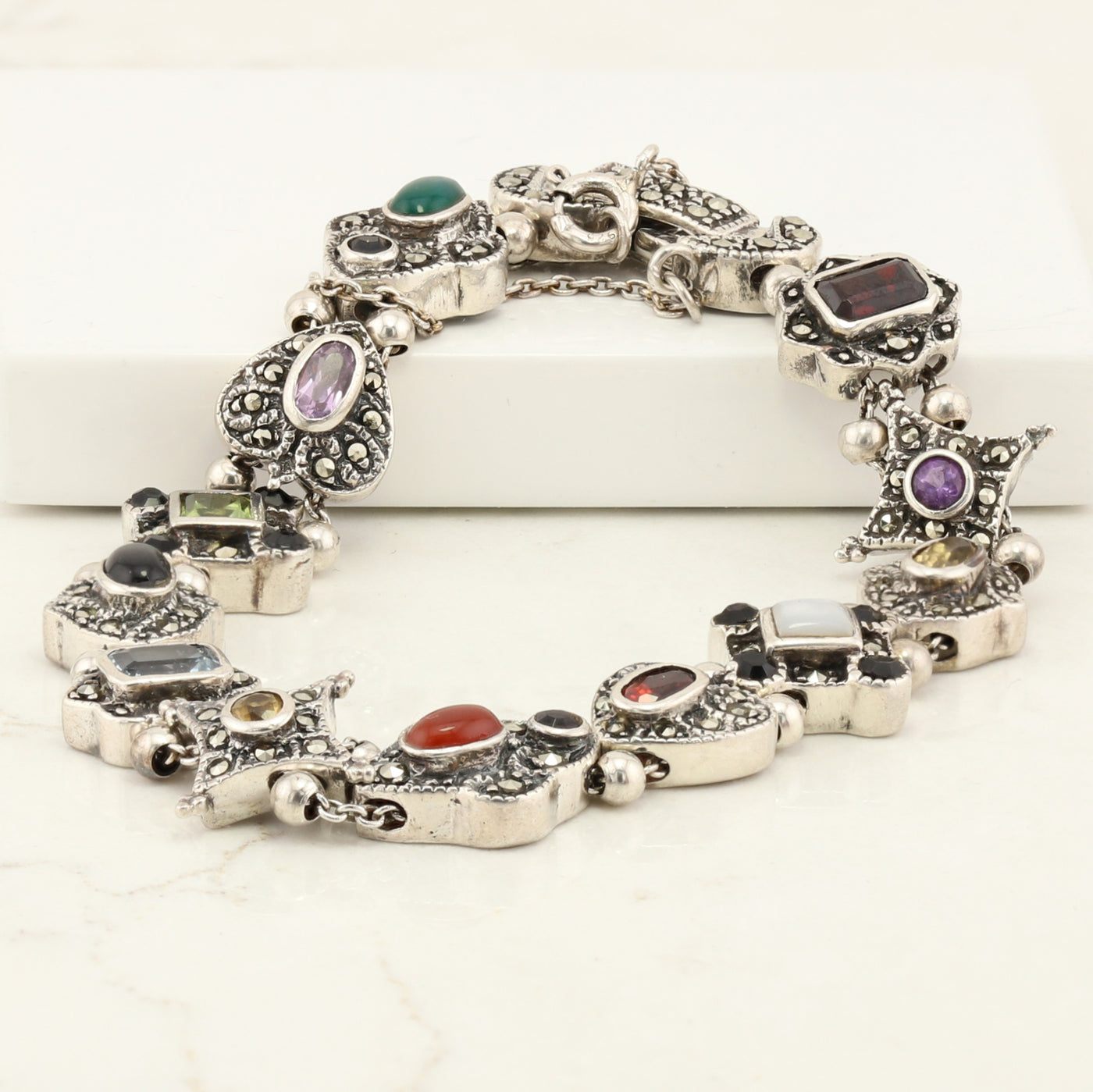 Multi Coloured Sterling Bracelet