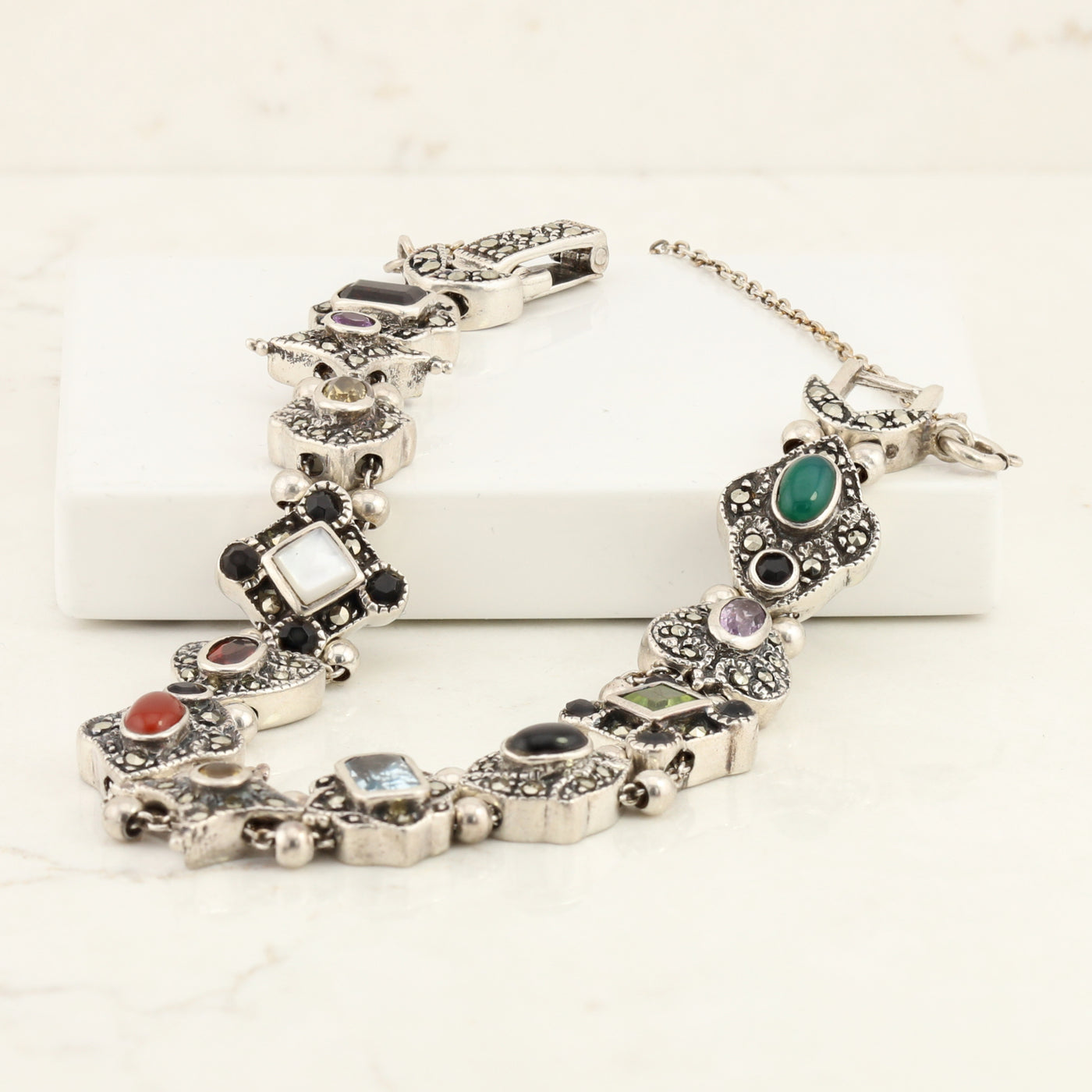 Multi Coloured Sterling Bracelet