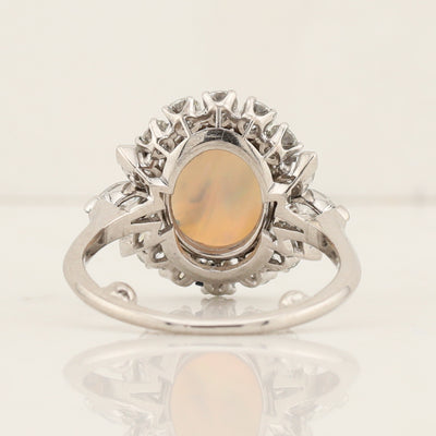 Opal & Diamond Cluster Ring