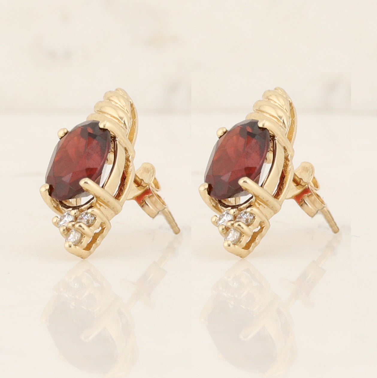 Garnet Stud Earrings