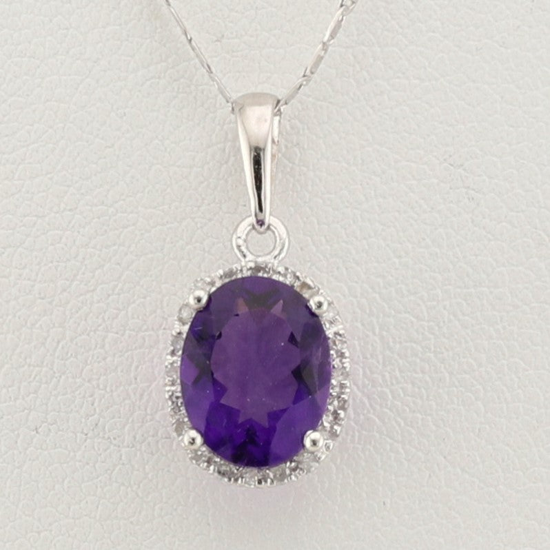 Amethyst & Diamond Pendant