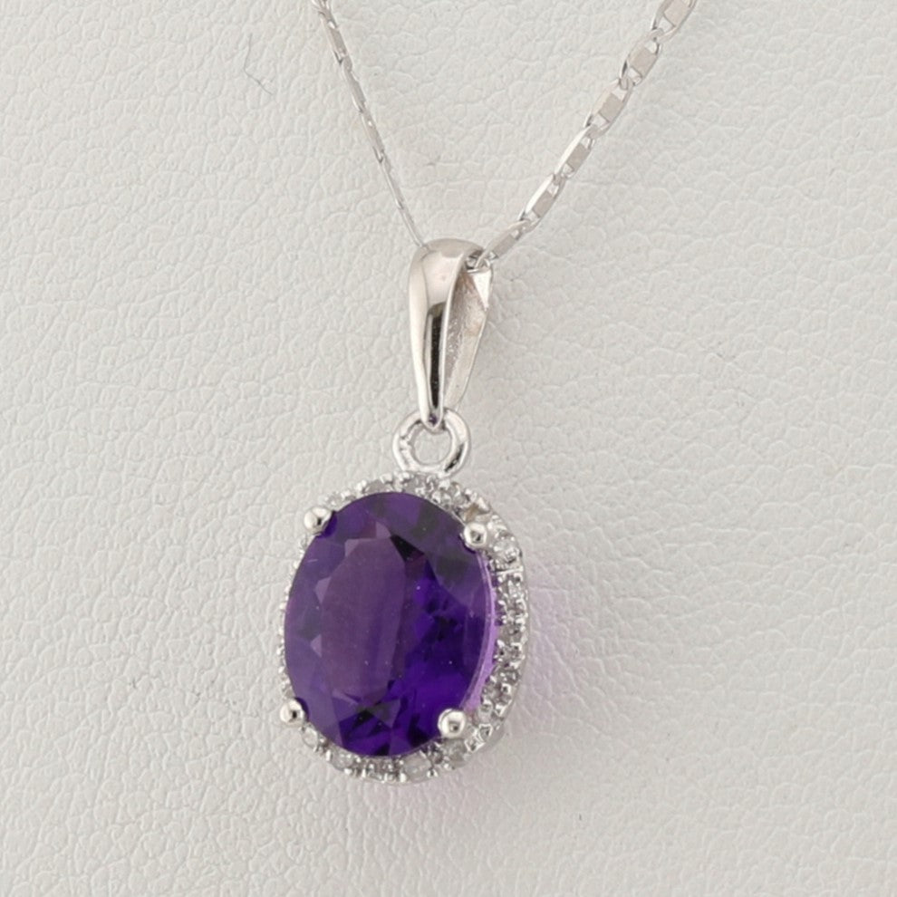 Amethyst & Diamond Pendant