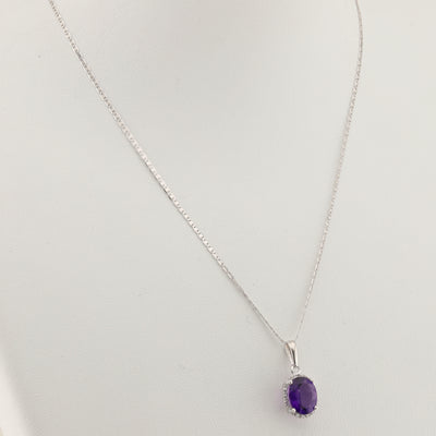 Amethyst & Diamond Pendant