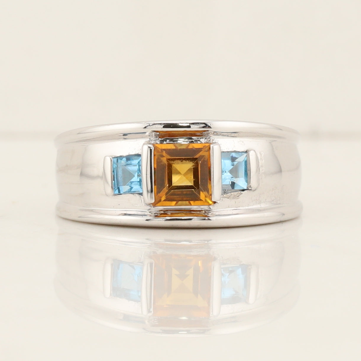 Citrine & Blue Topaz Ring