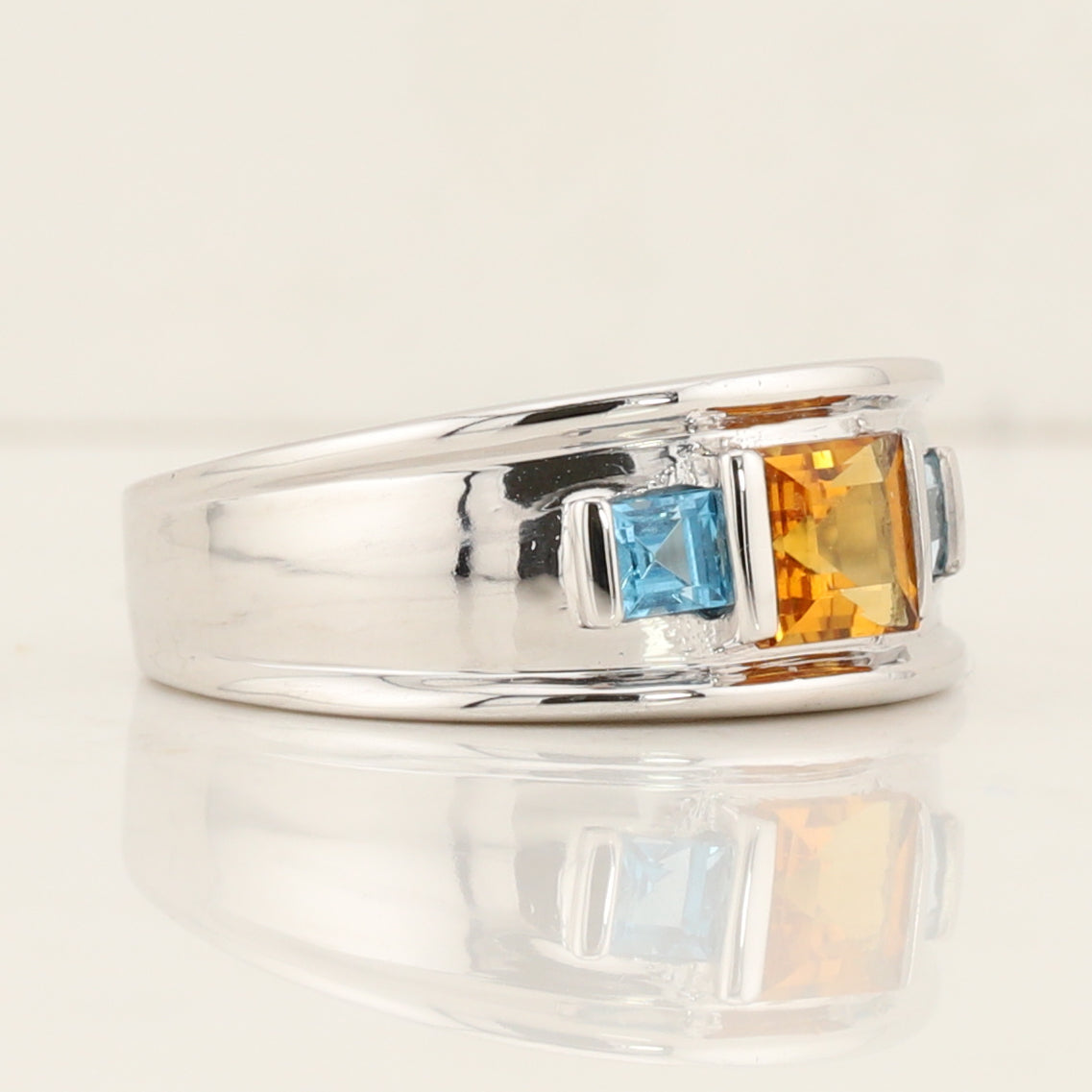 Citrine & Blue Topaz Ring