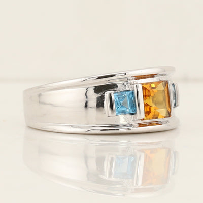 Citrine & Blue Topaz Ring