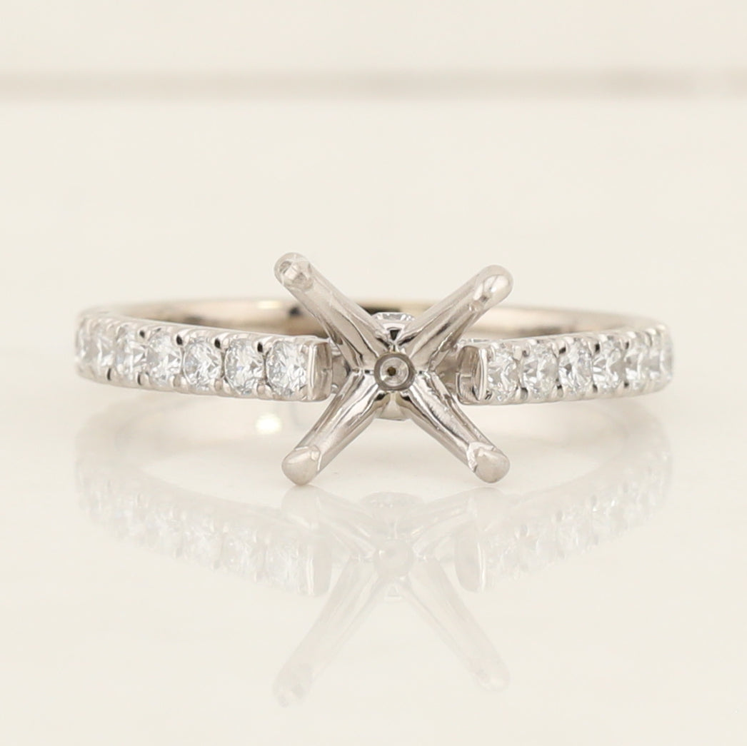 14kt w/g Semi Set Diamond Ring