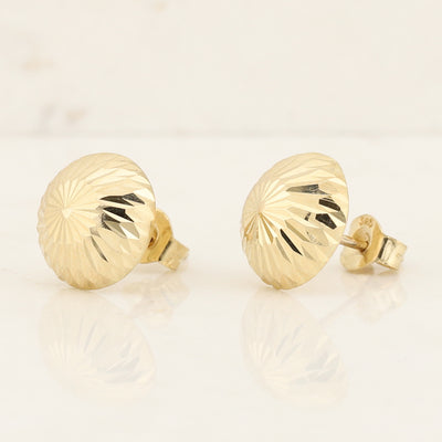 Diamond Cut Ball Stud Earrings