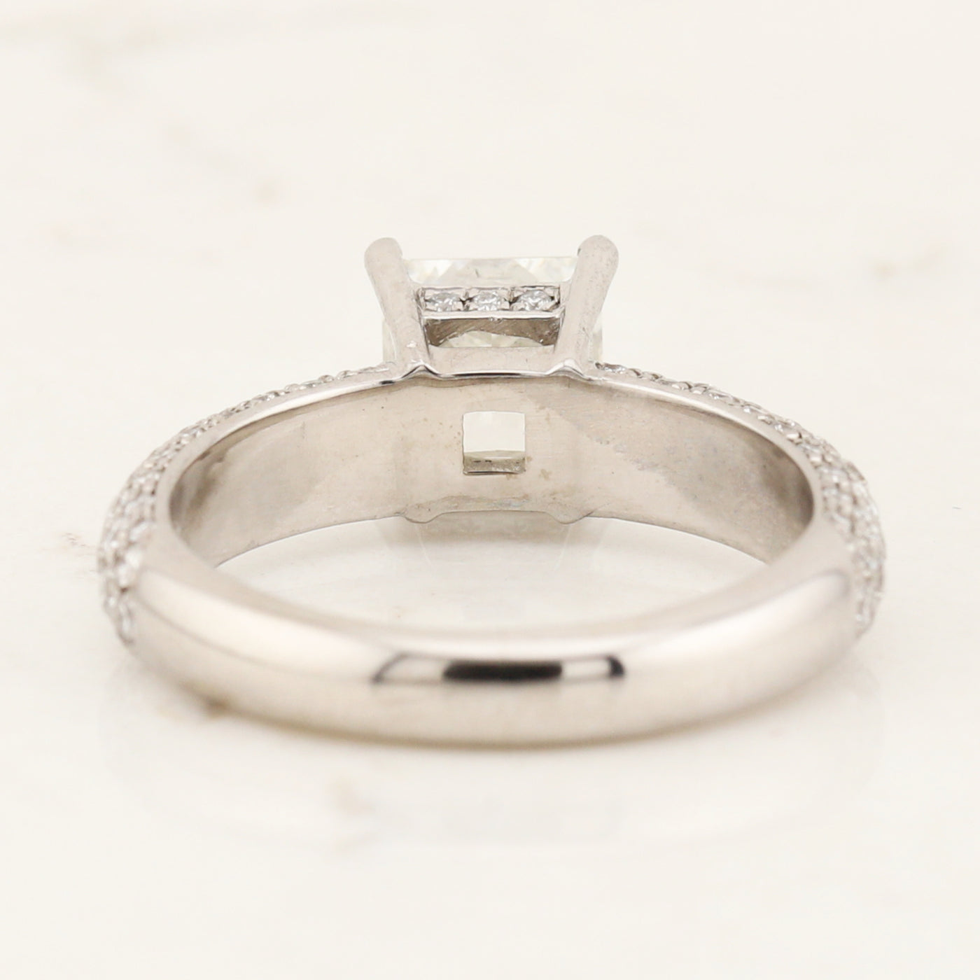 Pave setting & princess Canadian Diamond Engagement Ring