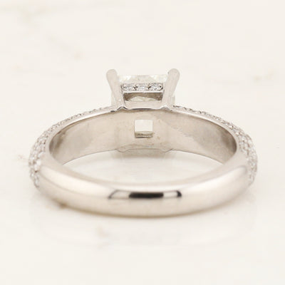 Pave setting & princess Canadian Diamond Engagement Ring