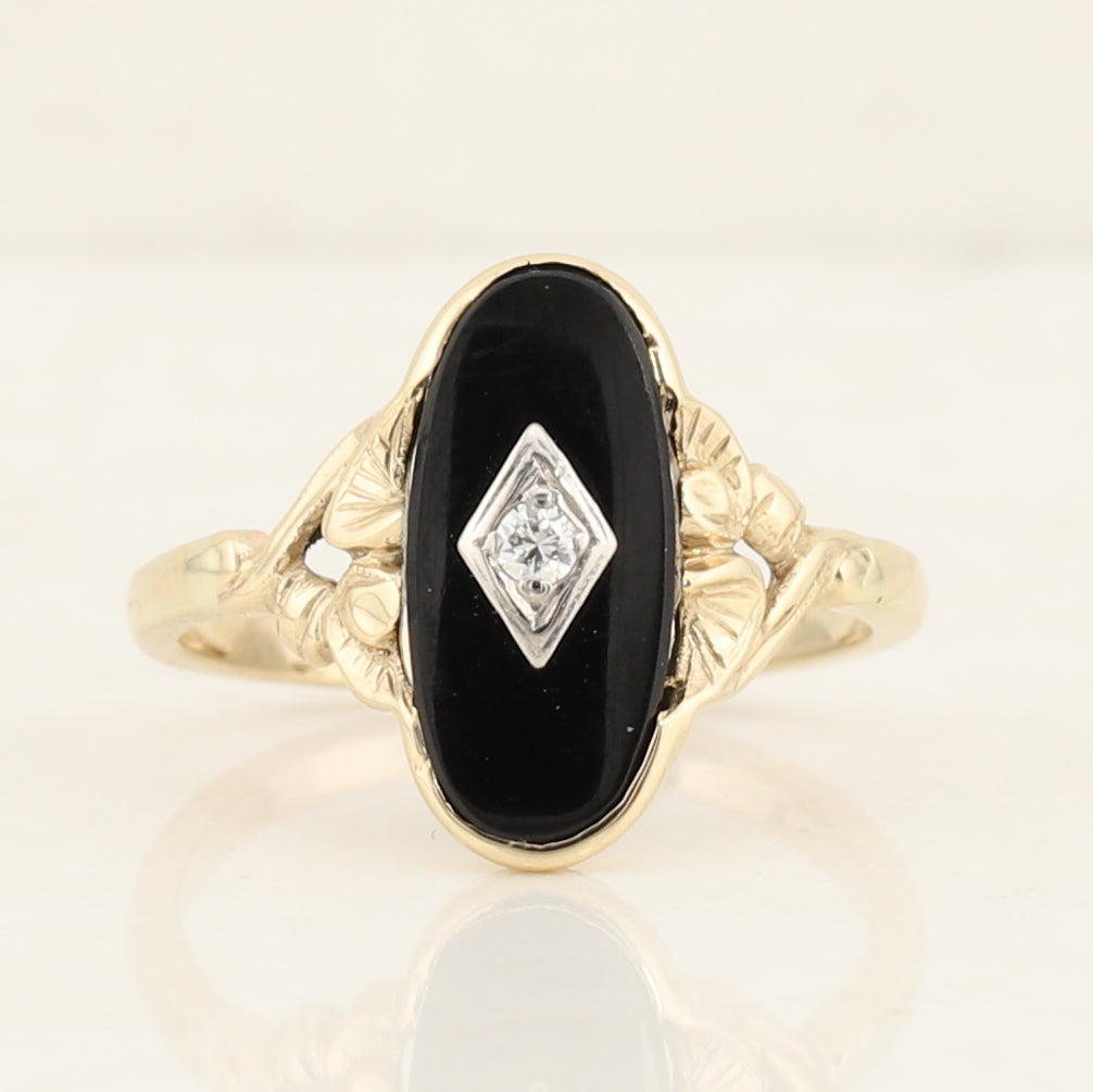 Onyx & Diamond Ring