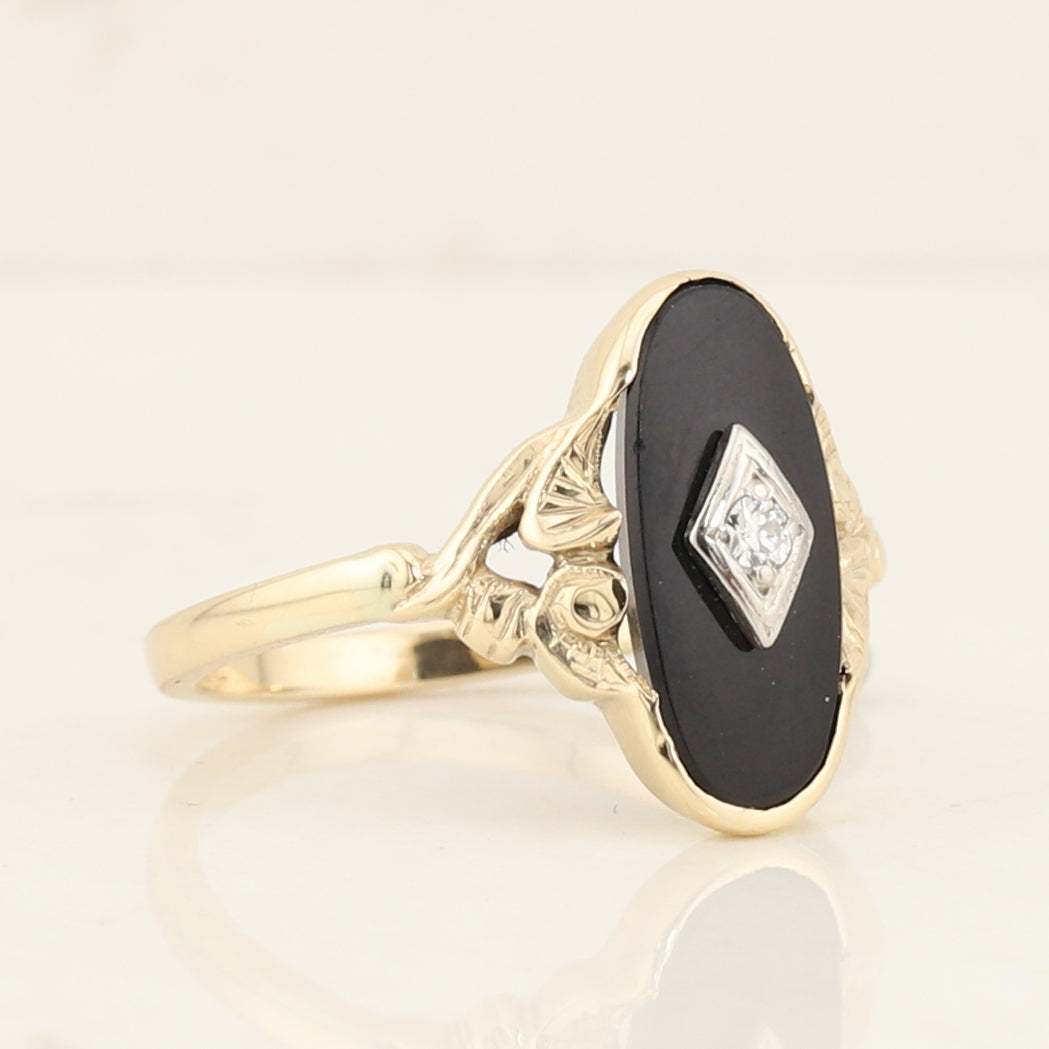 Onyx & Diamond Ring