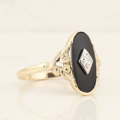 Onyx & Diamond Ring