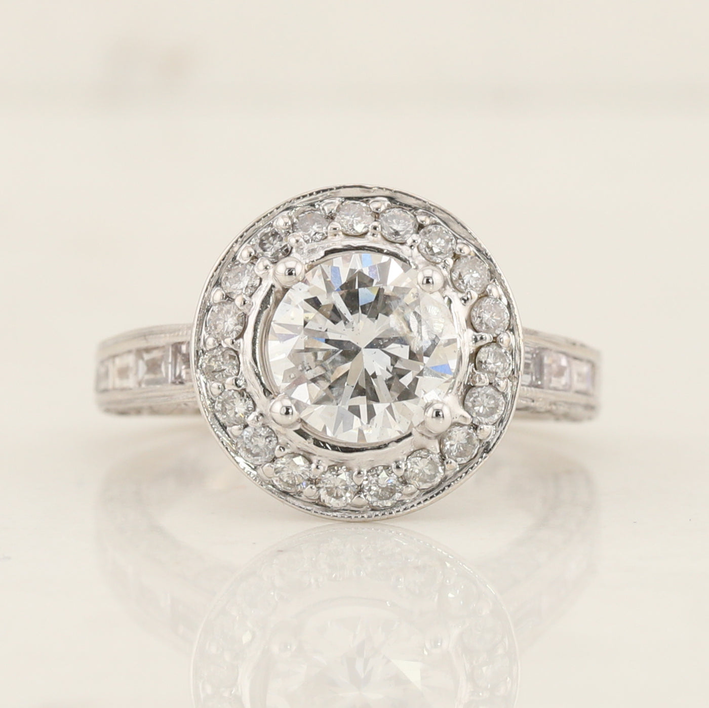 Natural Diamond Halo Ring