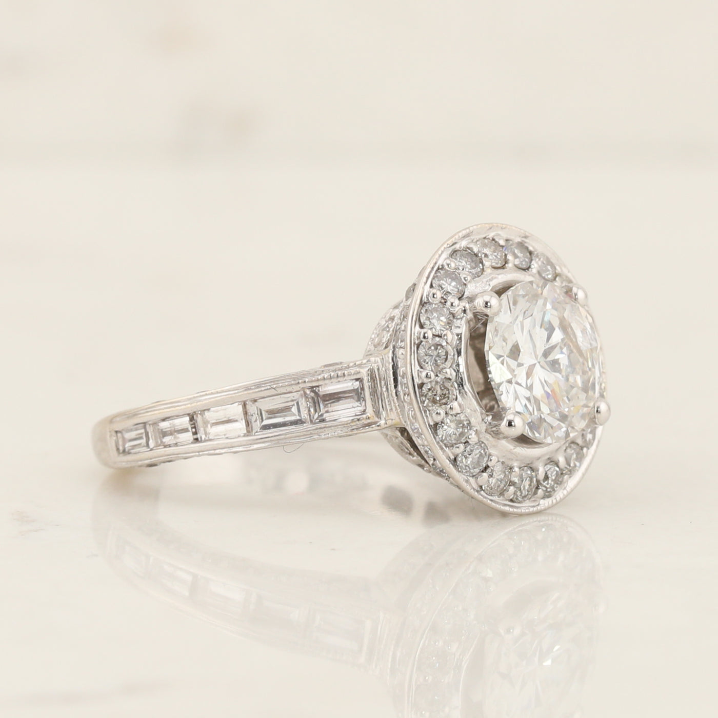 Natural Diamond Halo Ring