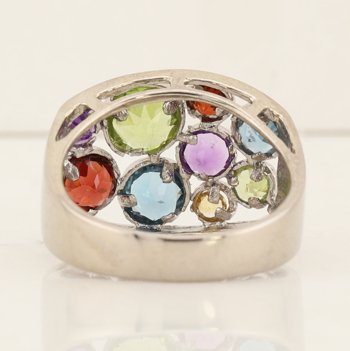 Multi- coloured Semi Precious Coloured Stone Ring