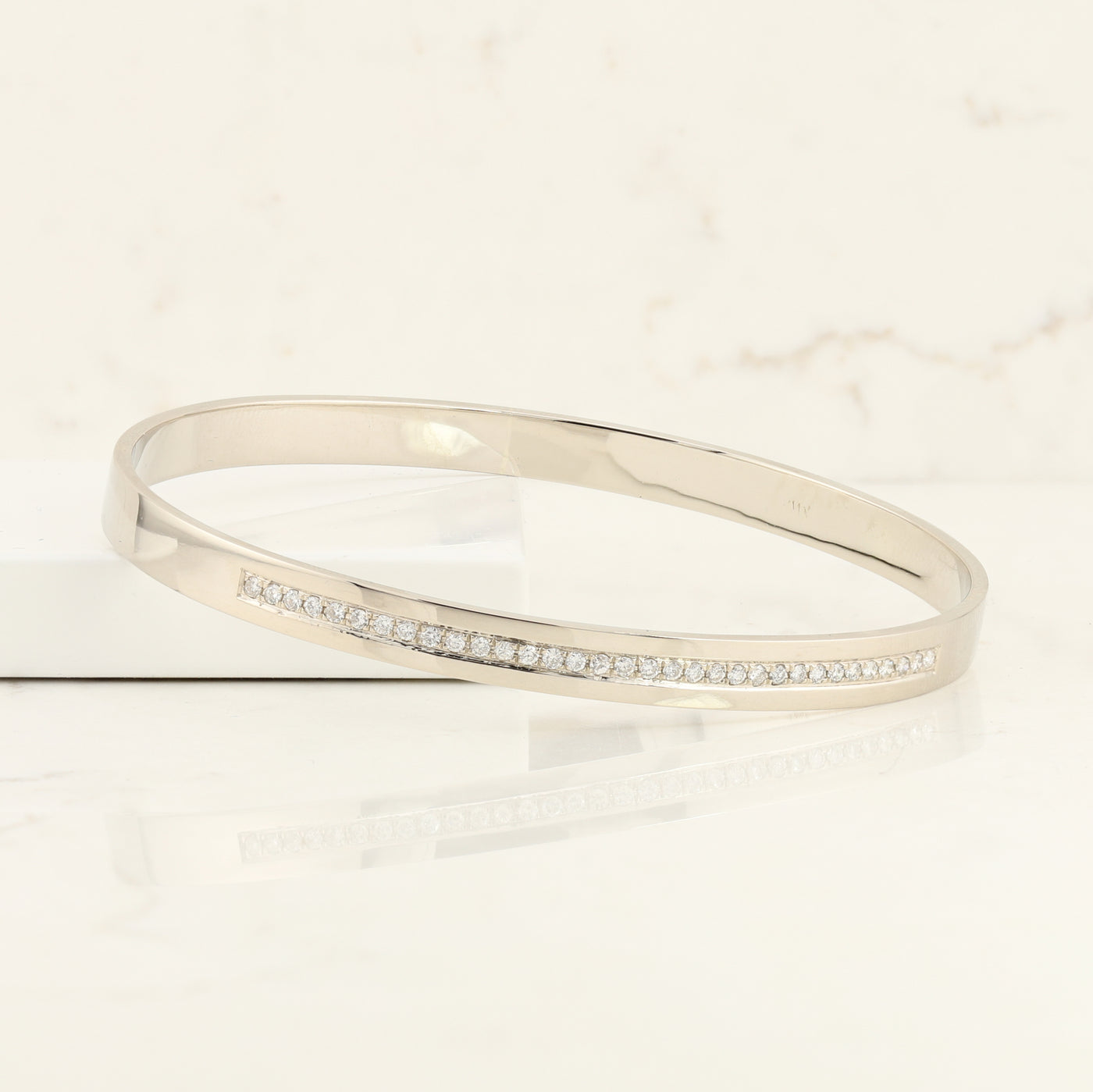 White Gold Diamond Bangle