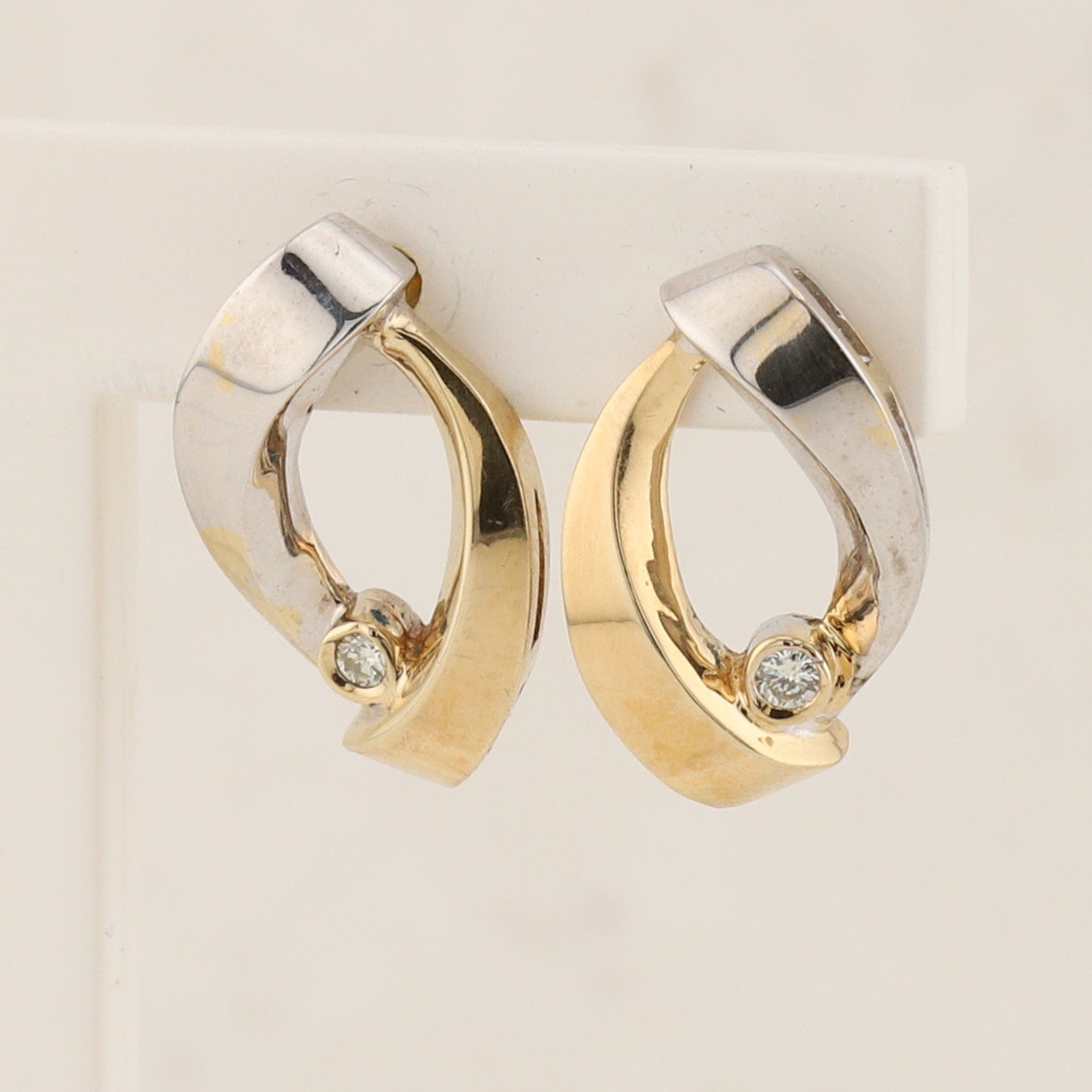 2 Tone Drop Earrings