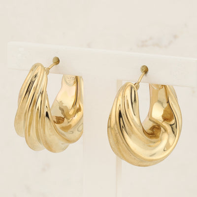 Gold Hollow Hoop Earrings