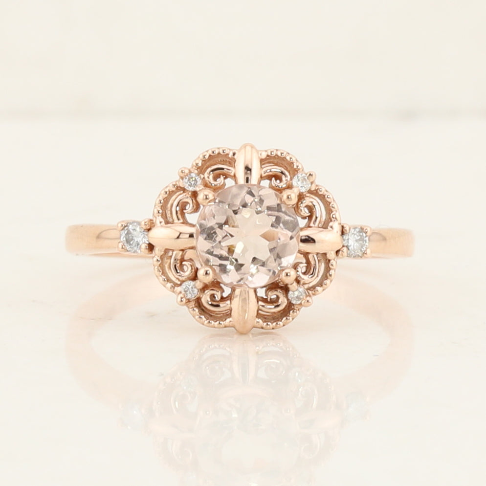 Morganite Floral Ring