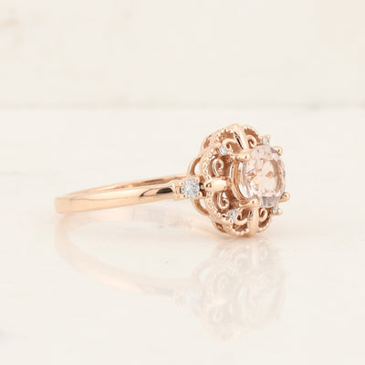Morganite Floral Ring