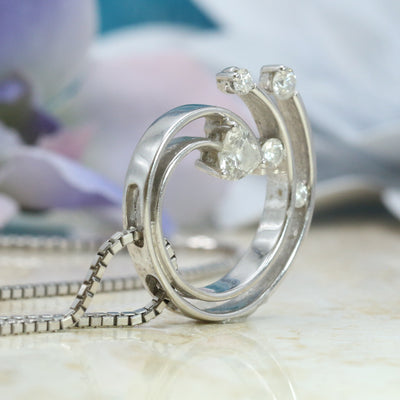 Curled Wave Diamond Pendant