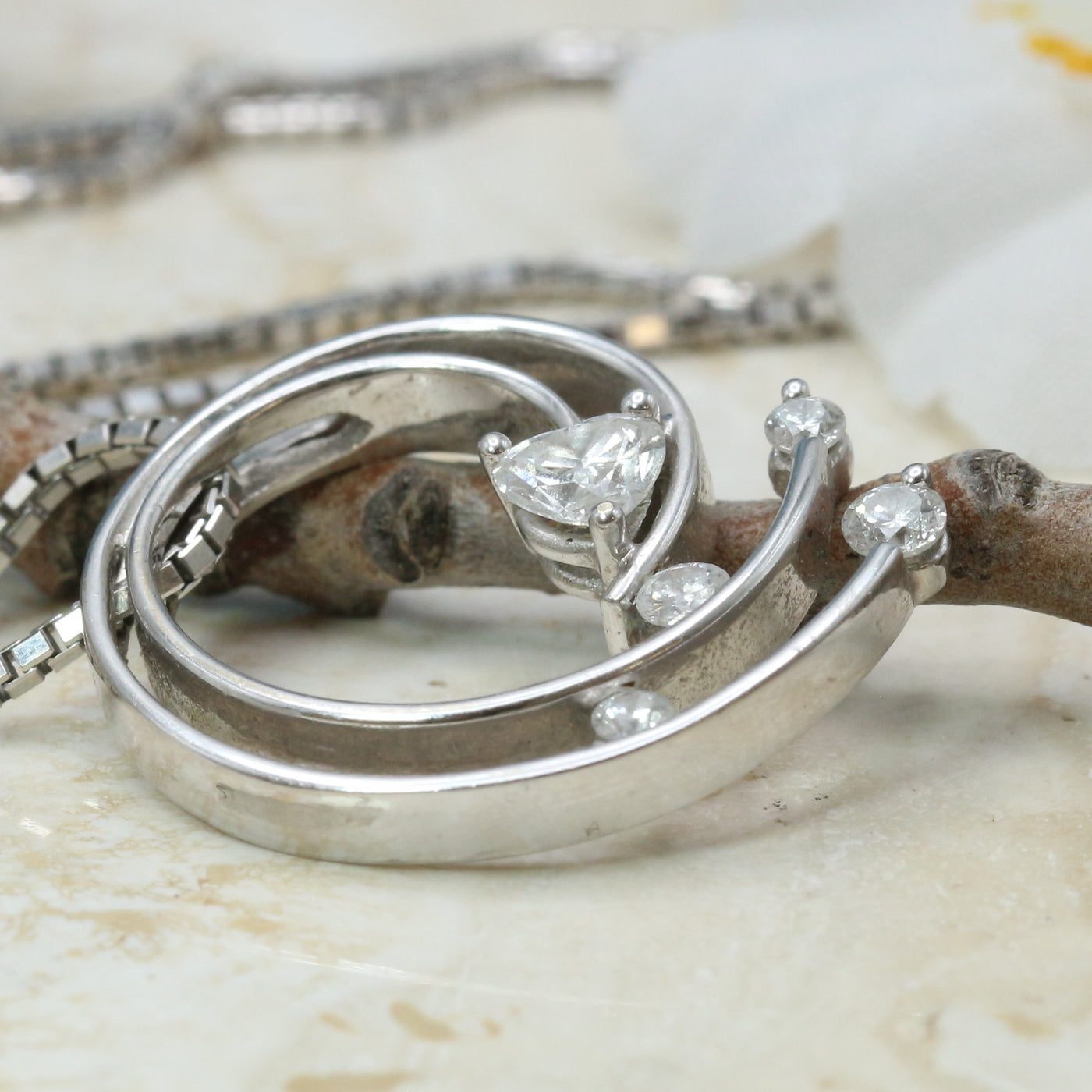 Curled Wave Diamond Pendant